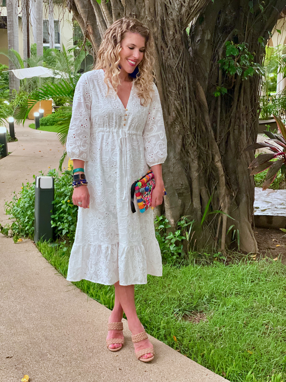 White embroidered outlet sundress